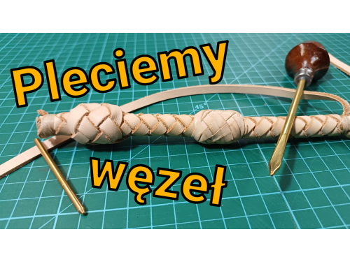 Pleciony węzeł ze skóry naturalnej - węzeł turecki 5x4